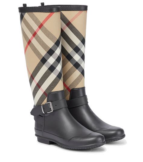 burberry house check buckle tall rain boot|burberry house check boots.